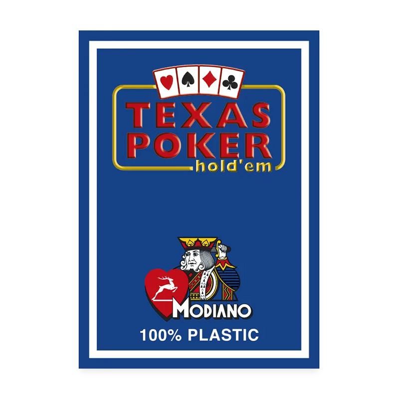 Foto Modiano playing cards - Texas Poker 2 Jumbo index Blue