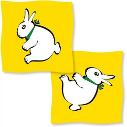 Foto Rabbit-Duck Silk - 90 cm (36 inches) - Yellow