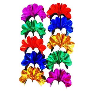 Foto Bare Hand Flower Production - 10 Multicolored Mylar Flowers
