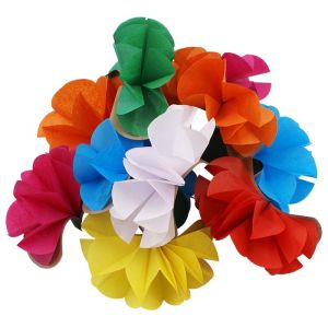 Foto Bare Hand Flower Production - 10 Multicolored Paper Flowers
