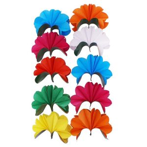 Foto Bare Hand Flower Production - 10 Multicolored Paper Flowers