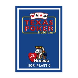 Foto Modiano playing cards - Texas Poker 2 Jumbo index Blue